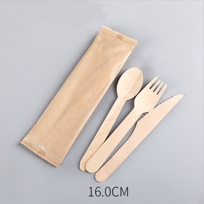 a cutelaria de madeira descartável do partido de jantar de 140mm ajustou facas e colheres biodegradáveis das forquilhas