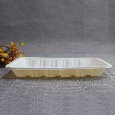 Alimento congelado Tray Container da fécula de milho da carne utensílios de mesa Sealable biodegradáveis 150mm