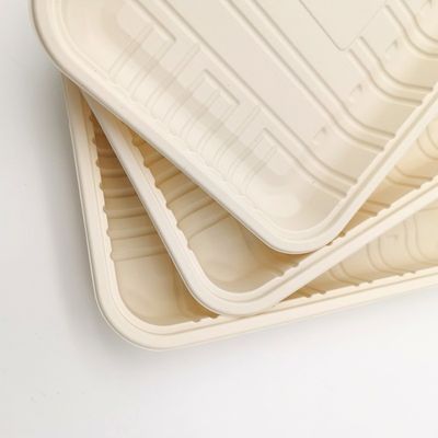Alimento congelado Tray Container da fécula de milho da carne utensílios de mesa Sealable biodegradáveis 150mm