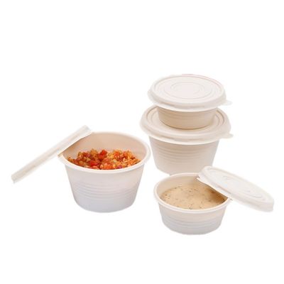 Copos descartáveis da parcela do molho de tempero dos utensílios de mesa da fécula de milho 4OZ com tampas
