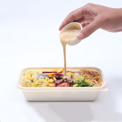 Copos descartáveis da parcela do molho de tempero dos utensílios de mesa da fécula de milho 4OZ com tampas