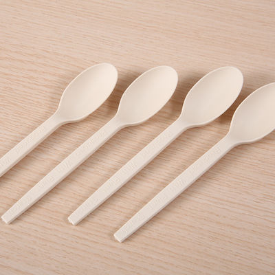 colheres biodegradáveis dos utensílios de mesa 150mm da fécula de milho de 6In Eco e faqueiro de abastecimento da faca das forquilhas