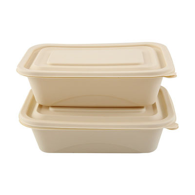 Caixa Compostable descartável do empacotamento de fast food da lancheira da refeição da fécula de milho 500 600ML