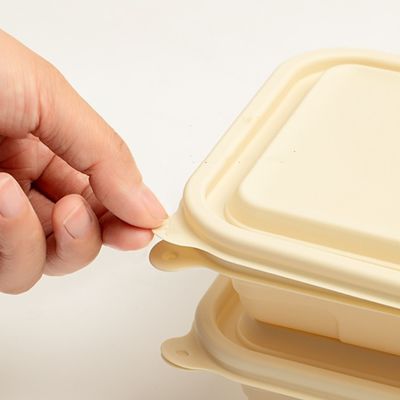 Caixa Compostable descartável do empacotamento de fast food da lancheira da refeição da fécula de milho 500 600ML