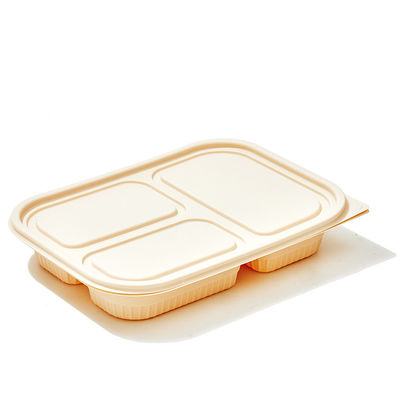 Utensílios de mesa Bento Biodegradable Cornstarch Food Containers da fécula de milho de 10 compartimentos da polegada 3