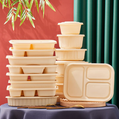 Utensílios de mesa Bento Biodegradable Cornstarch Food Containers da fécula de milho de 10 compartimentos da polegada 3