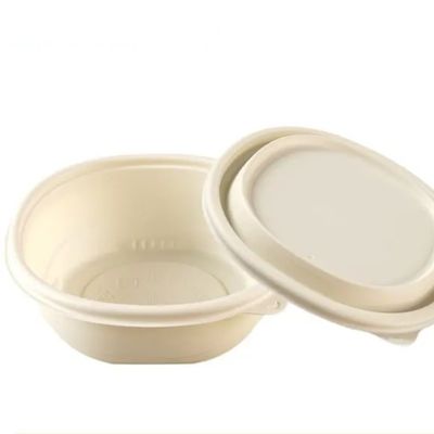 800ml 1050ml biodegradáveis removem a bacia de fruto da fécula de milho dos recipientes com tampa