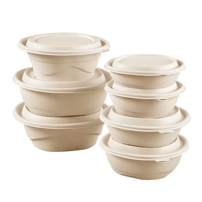 800ml 1050ml biodegradáveis removem a bacia de fruto da fécula de milho dos recipientes com tampa