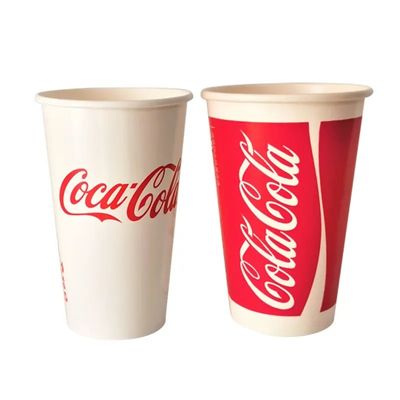 os copos de papel descartáveis da cola do PLA do PE de 22oz 640ml forram os copos frios 300gsm da bebida