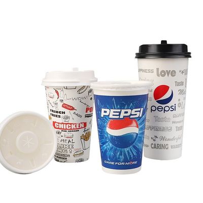 os copos de papel descartáveis da cola do PLA do PE de 22oz 640ml forram os copos frios 300gsm da bebida