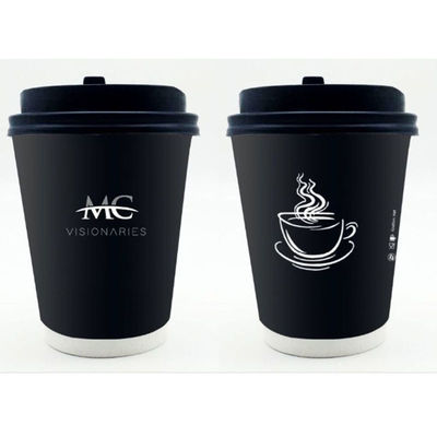 EN13432 copos de café afastados feitos sob encomenda de papel descartáveis dos copos 400Ml 12Oz com tampa