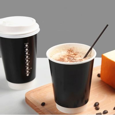 EN13432 copos de café afastados feitos sob encomenda de papel descartáveis dos copos 400Ml 12Oz com tampa