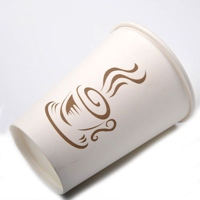 Tampas descartáveis de Juice White Paper Cups With dos copos de papel da bebida fria da soda de 12OZ 300gsm