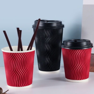 copos frios descartáveis da bebida do papel de parede da ondinha de Boba da bolha 280gsm com tampas